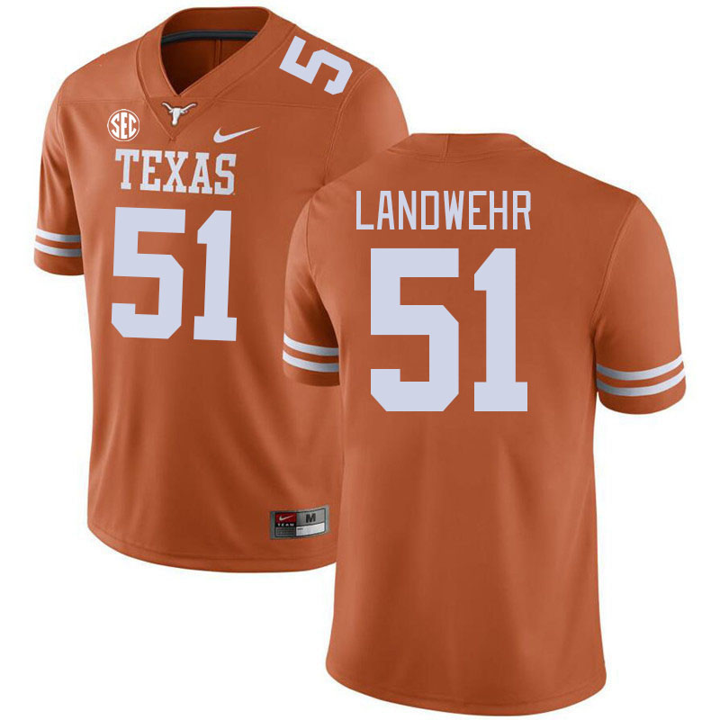 Texas Longhorns #51 Marshall Landwehr SEC Conference College Football Jerseys Stitched Sale-Orange